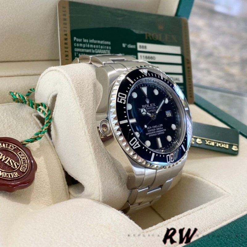 Rolex Sea-Dweller Deepsea 116660 Stainless Steel Black Dial 44MM Mens Replica Watch