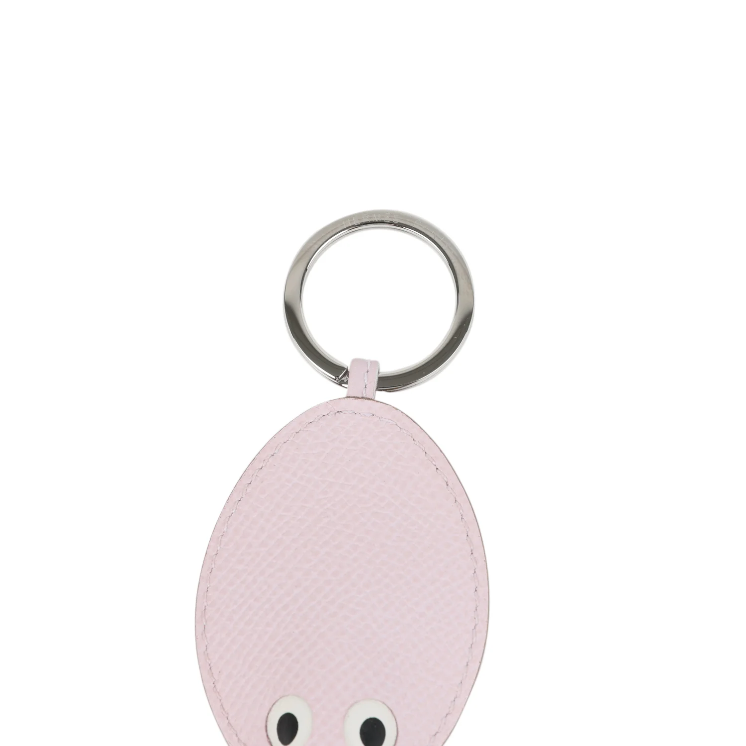 Hermes Poulpe Key Ring Charm Mauve Pale, Blanc, Black Milo Lambskin & Epsom Palladium Hardware