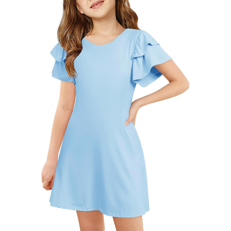 Girls Ruffle Sleeve Dresses