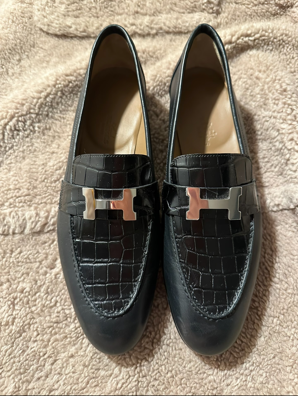 Hermès women's crocodile leather shoes custom