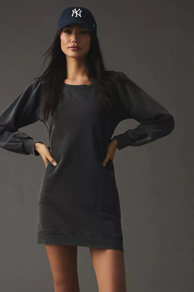 Washed Tunic Dress BLACK
