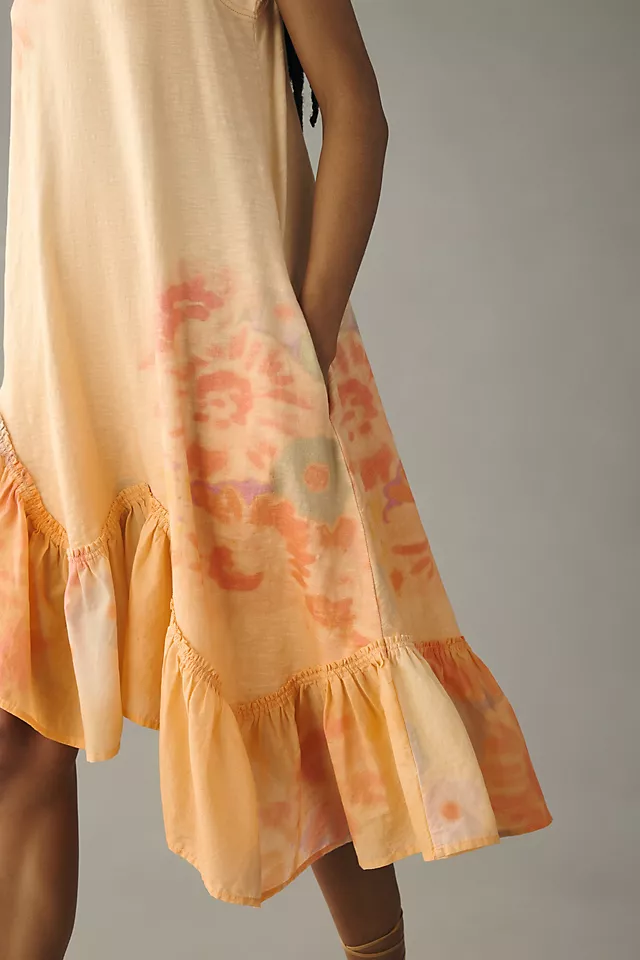 Printed Ruffle-Hem Dress MEDIUM ORANGE