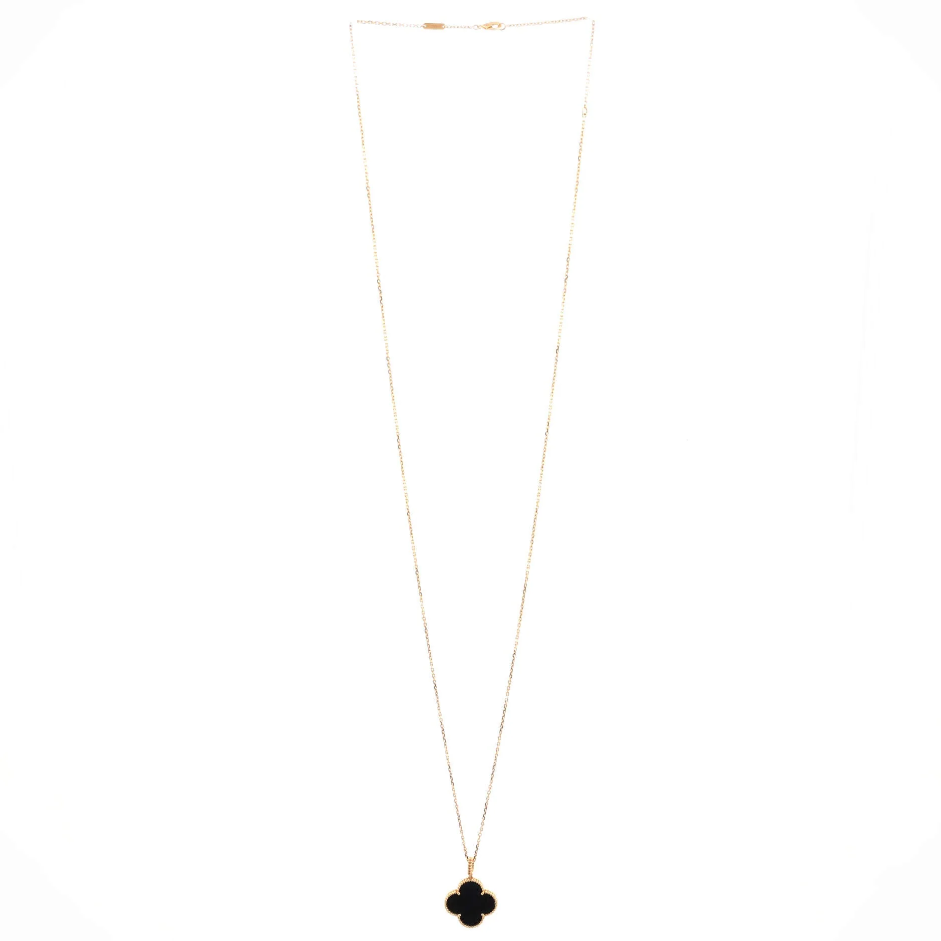 Magic Alhambra Pendant Necklace 18K Yellow Gold and Onyx