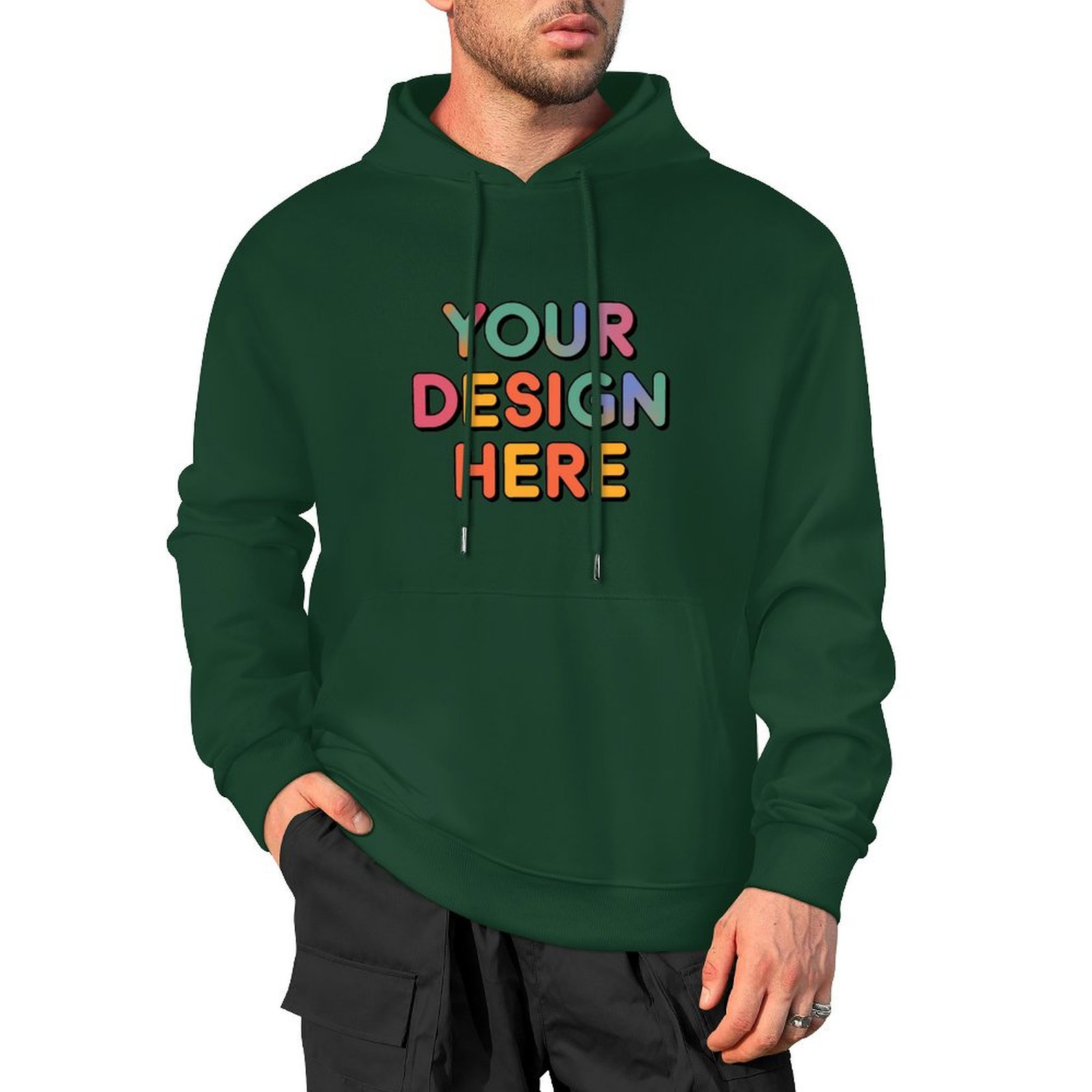 Personalized Custom Men’s 100% Cotton Hooded Sweater with Graphic Print
