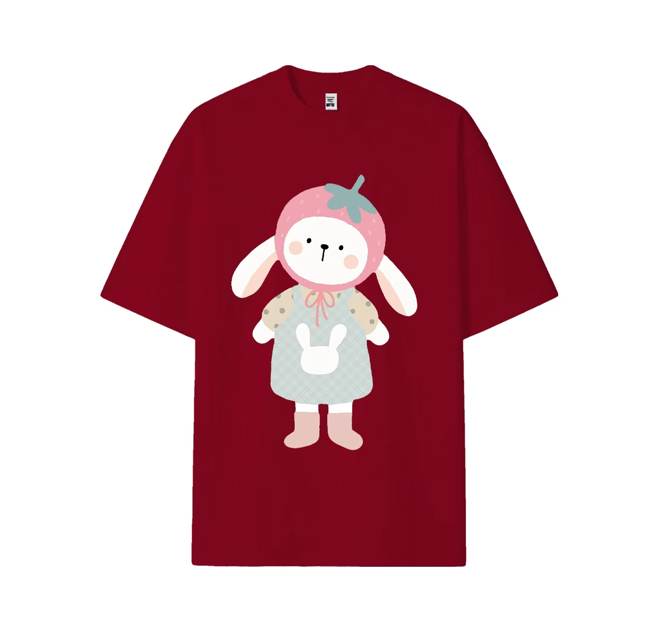 A short-sleeved shirt with a rabbit wearing a hat is a must-have item in your summer wardrobe.