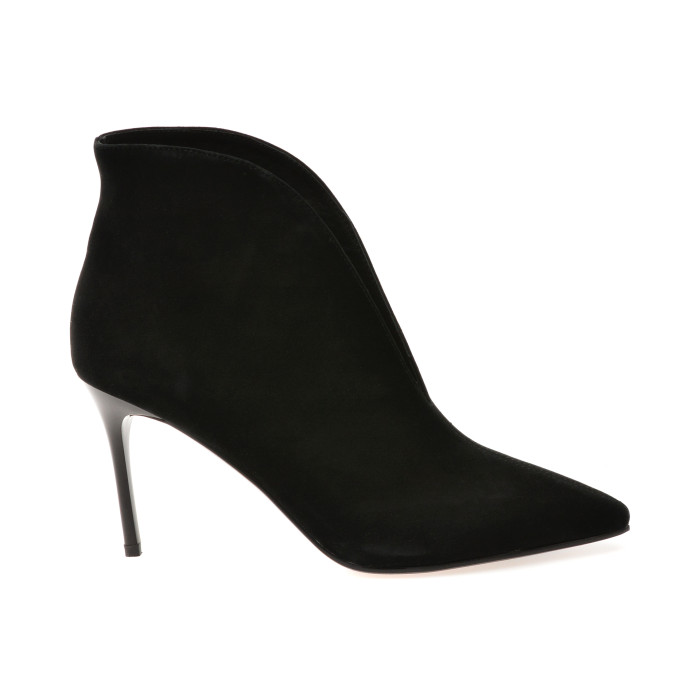 Botine elegante FLAVIA PASSINI negre, 24A452, din piele intoarsa