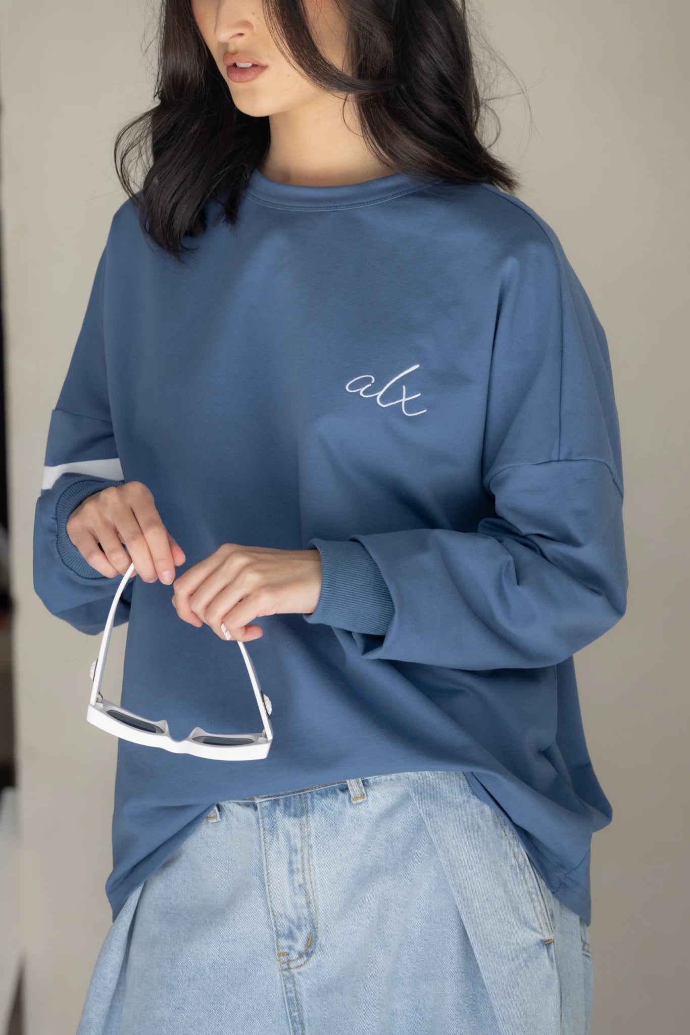 StripeEmbroidered Crew