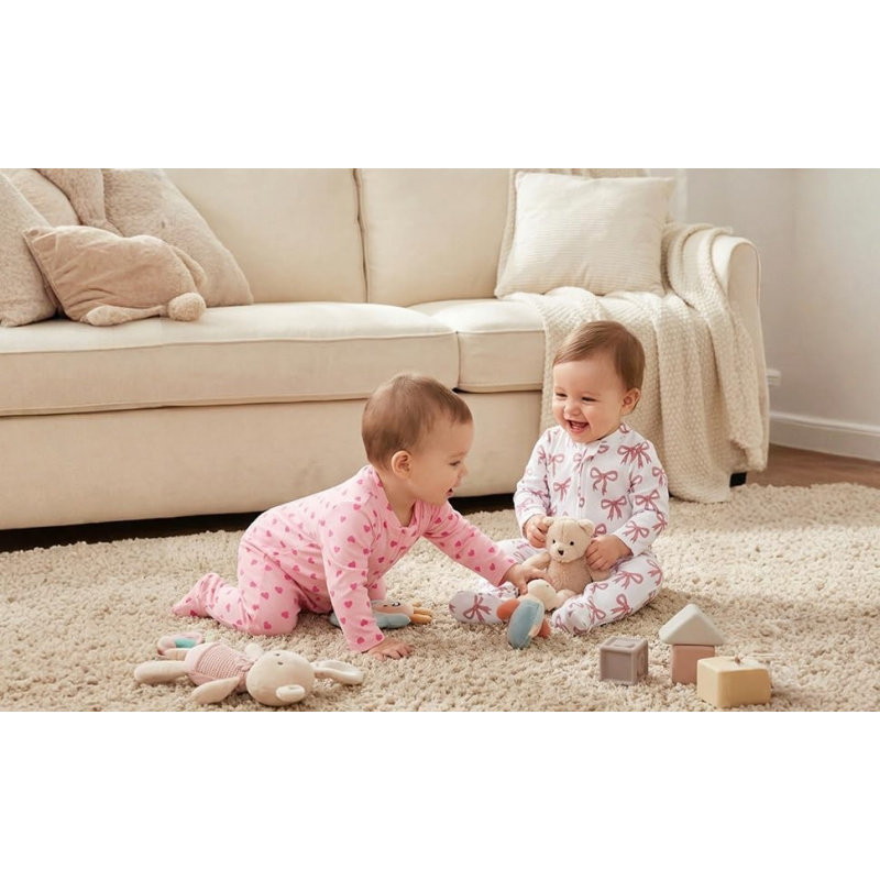 VAELIRAEL 2 Pcs One-Piece Footed Jumpsuits