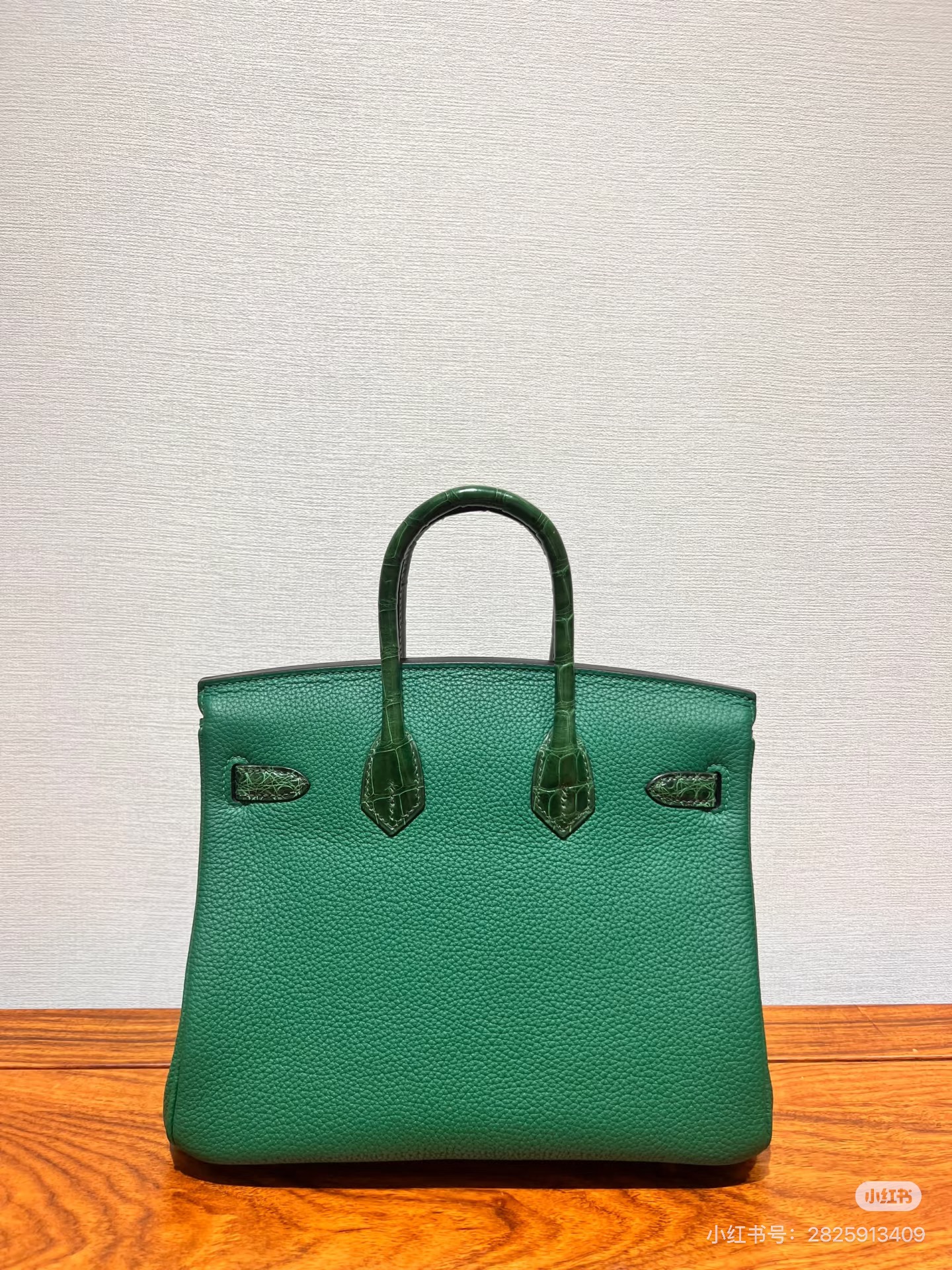 Birkin 25-30 Green Alligator Leather Patchwork TOGO Leather Custom - Artisantouchss