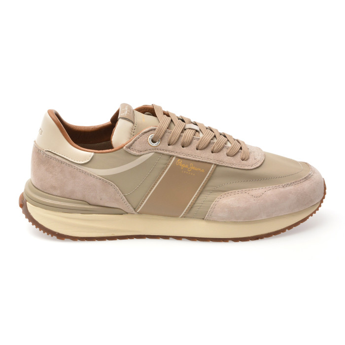 Pantofi sport PEPE JEANS gri, MS60008, din material textil si piele naturala