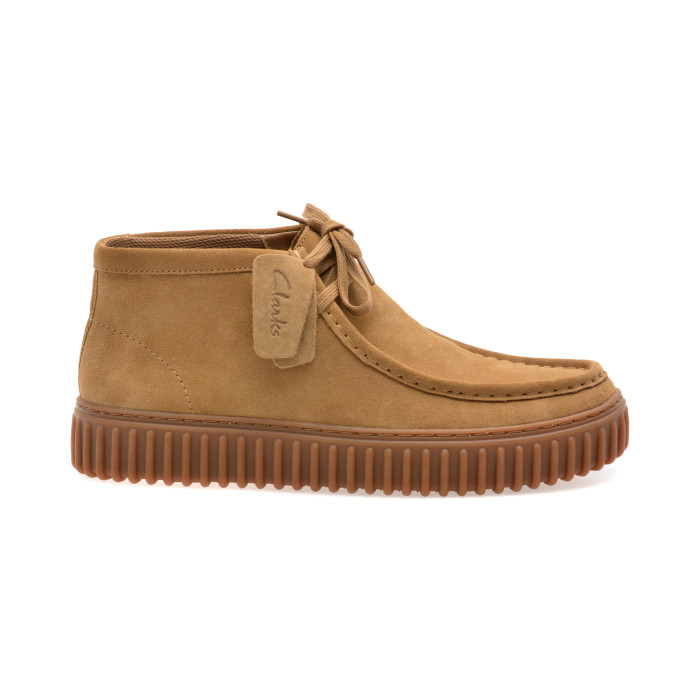 Ghete CLARKS bej, TORHILL HI, din piele intoarsa