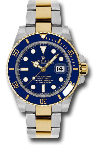 Rolex,Submariner Steel and Gold Rolesor Submariner Date Watch - Blue Dial - 116613 blu