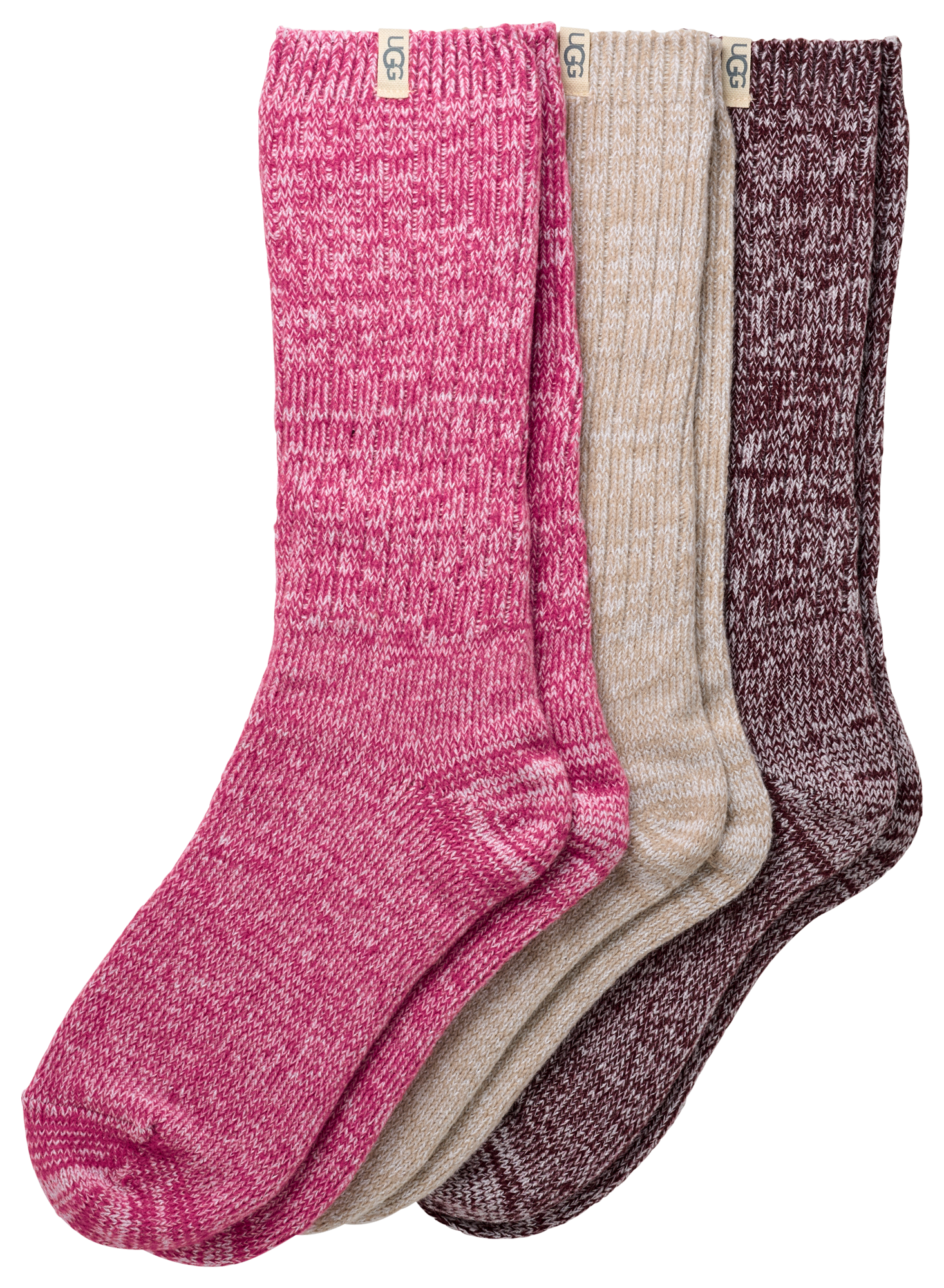 UGG Rib Knit Slouchy Crew Socks 3 Pack