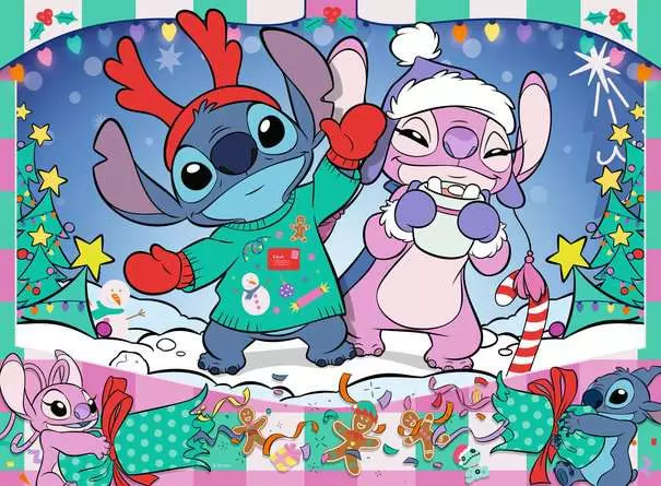 Children’s Jigsaw Puzzle Disney Stitch Christmas - 100 XXL Pieces Puzzle