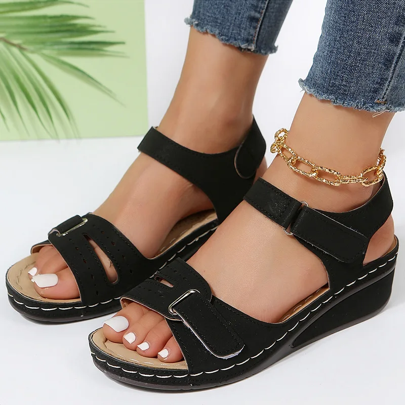 Women Sandals 4.5cm Heels Summer Sandals With Platform Wedges Summer Shoes For Women Heeled Sandals Wedge Sandalias