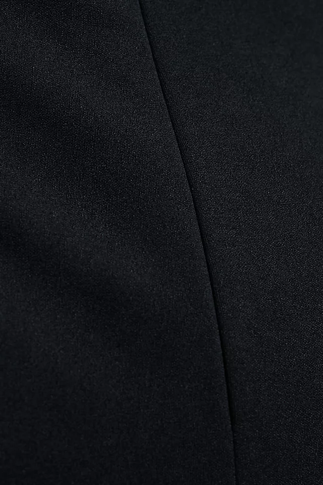 Ashlynn Square-Neck Crepe Side-Slit Gown BLACK