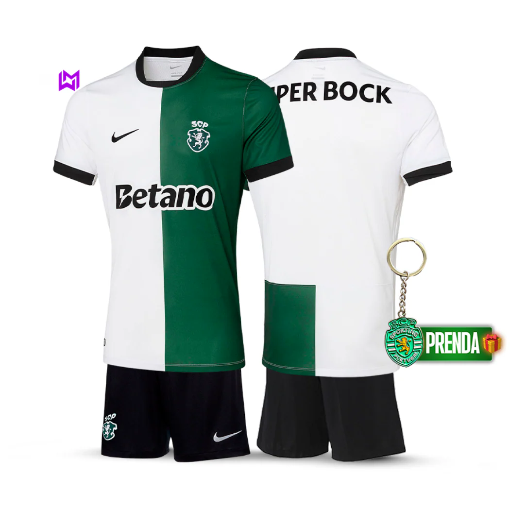 Conjunto Infantil Sporting Stromp Quarto Equipamento 2025/26 - LANÇAMENTO! 🔥💚