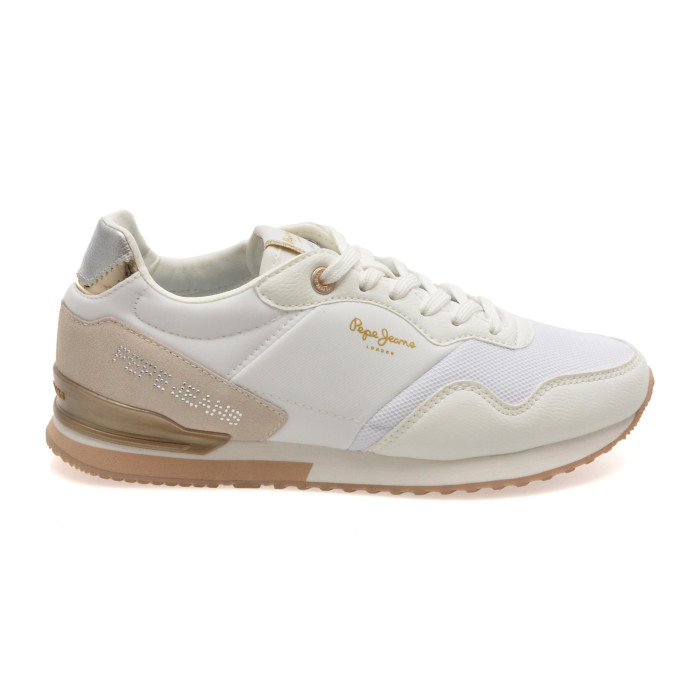 Pantofi sport PEPE JEANS albi, LS40008, din material textil