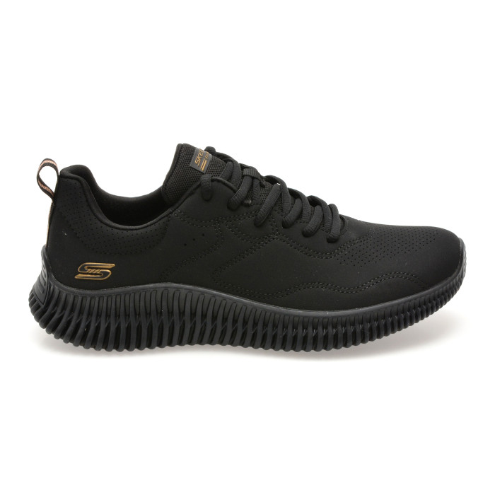 Pantofi sport SKECHERS negri, BOBS GEO, din piele ecologica