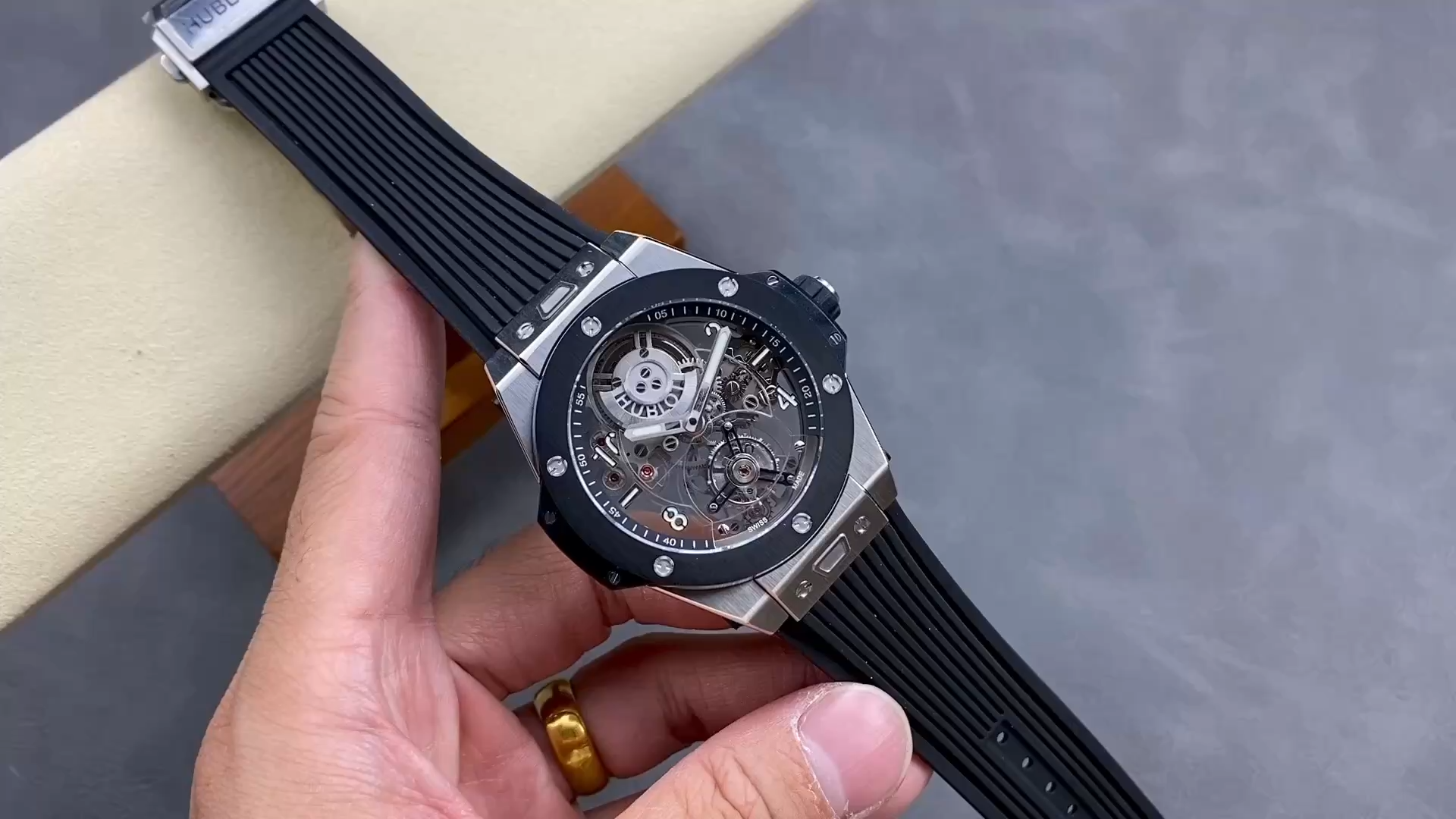 Clone Hublot Big Bang Tourbillon 45mm Black Magic