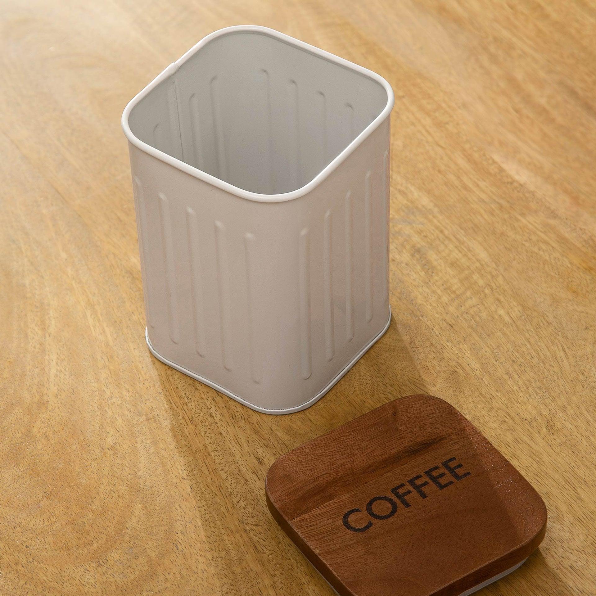 Coffee Container With Wooden Lid