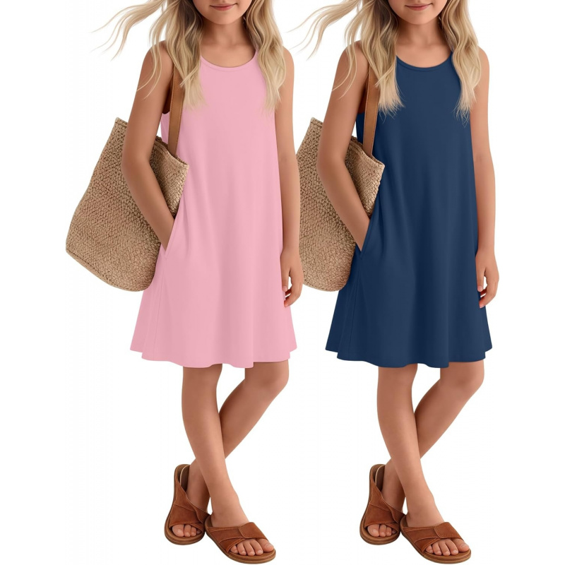 2 Pack Girls' Summer Dresses