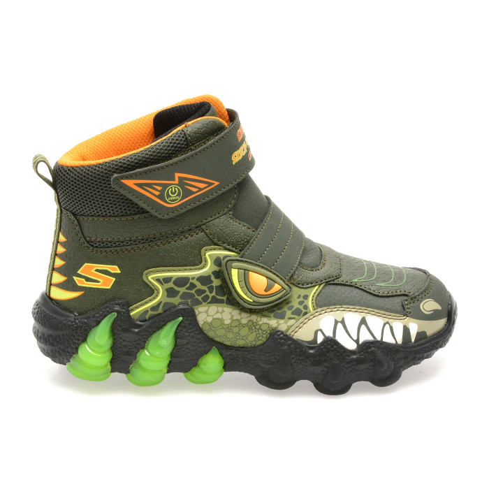 Ghete SKECHERS kaki, SKECH-O-SAURUS LIGHTS 2.0, din piele ecologica