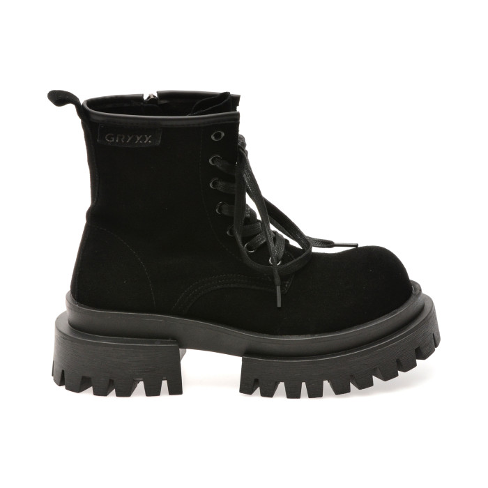 Bocanci GRYXX negri, 68206, din piele intoarsa