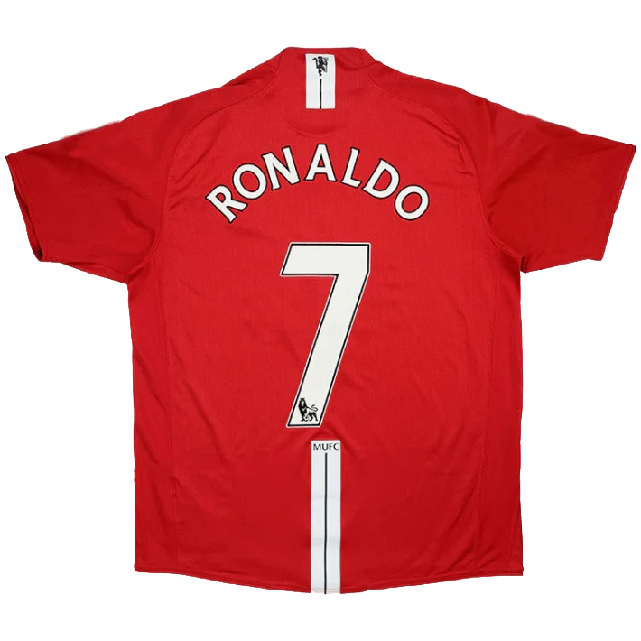RONALDO #7 Manchester United Retro Jersey Home 2007/08