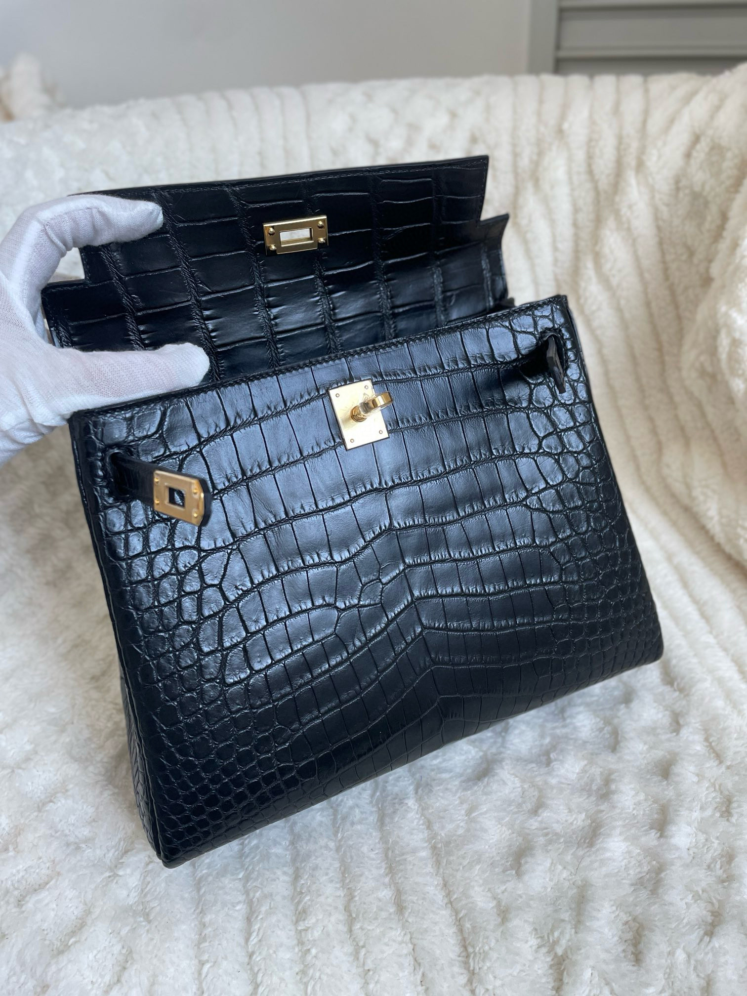Hermès Haute Couture Kelly 25-32 crocodile skin