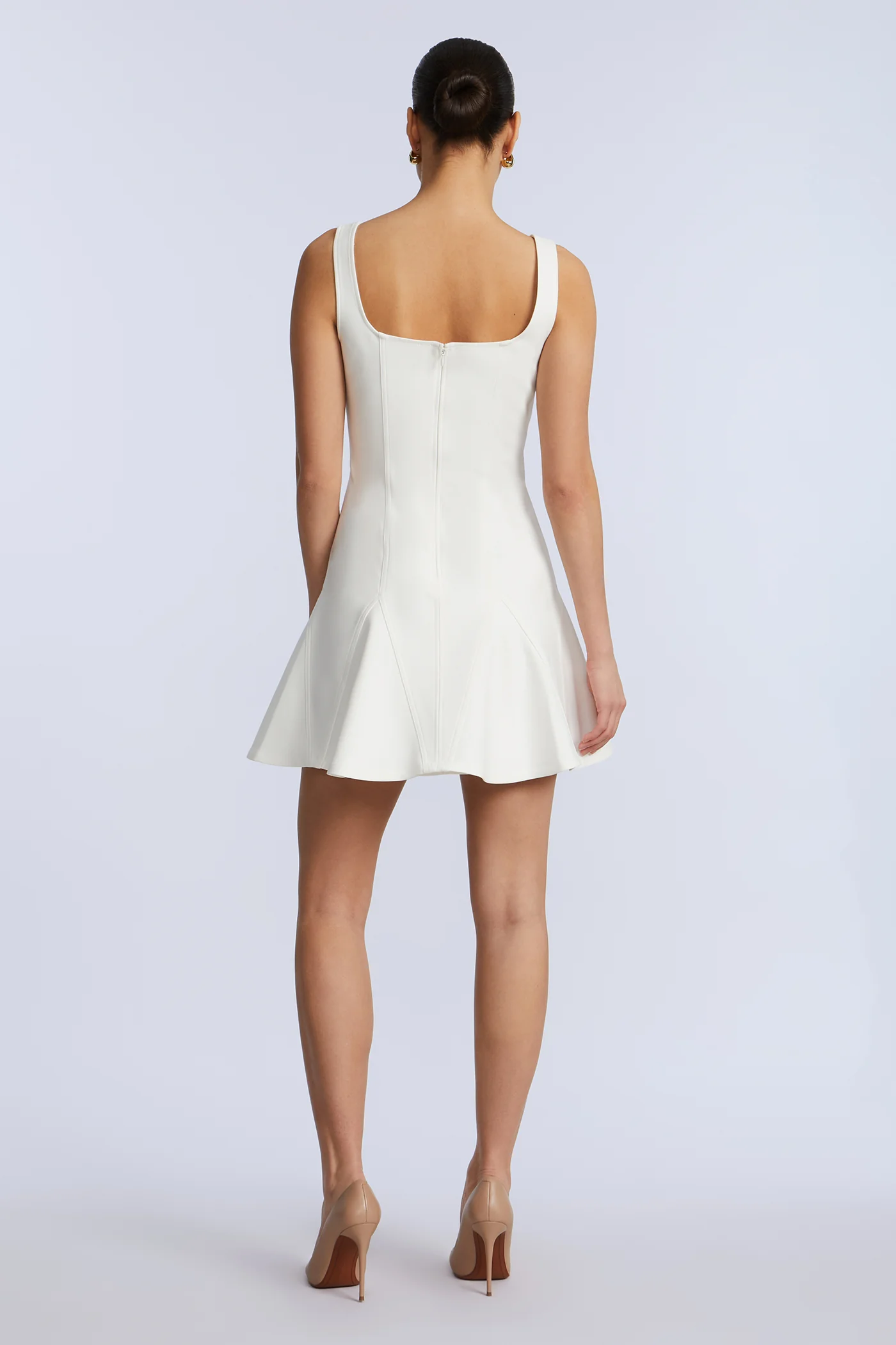 Solid Godet Dress