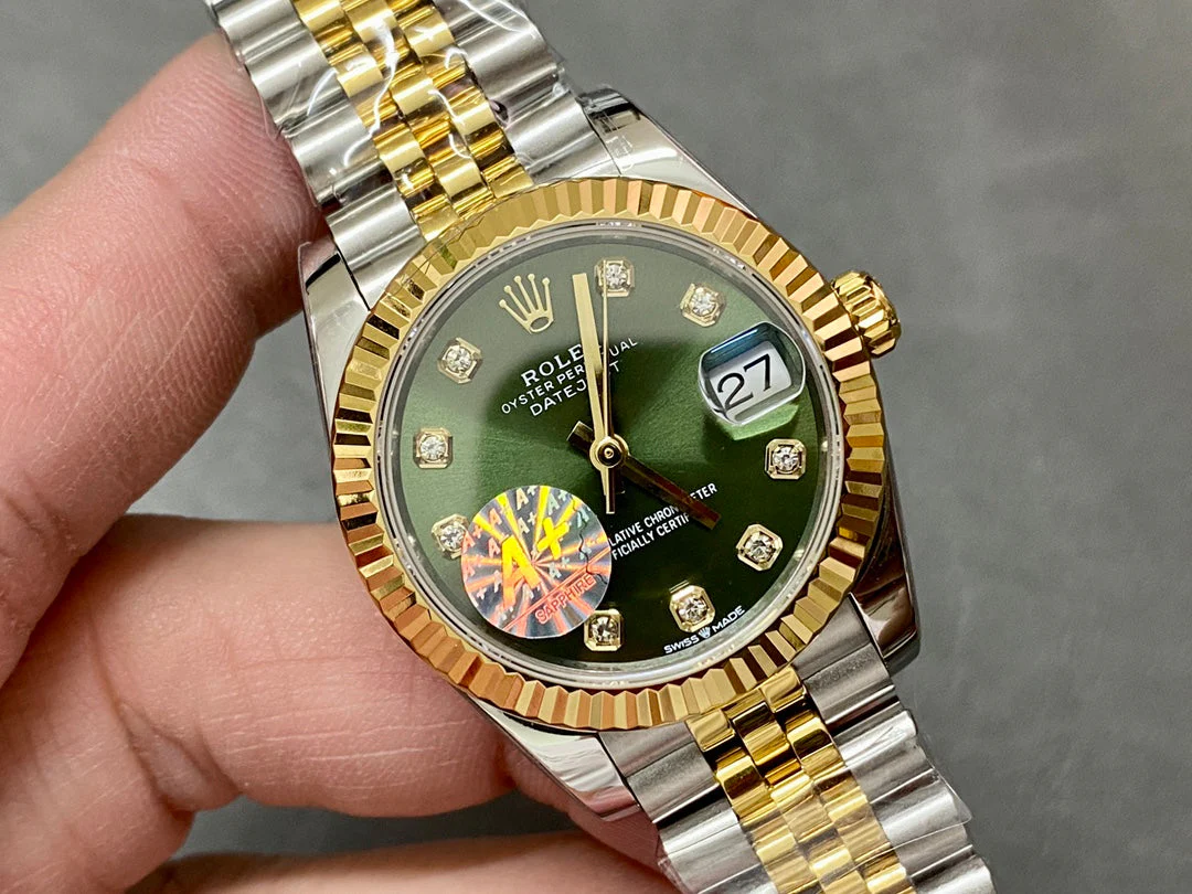 DATEJUST 31MM GOLD STEEL GREEN DIAL