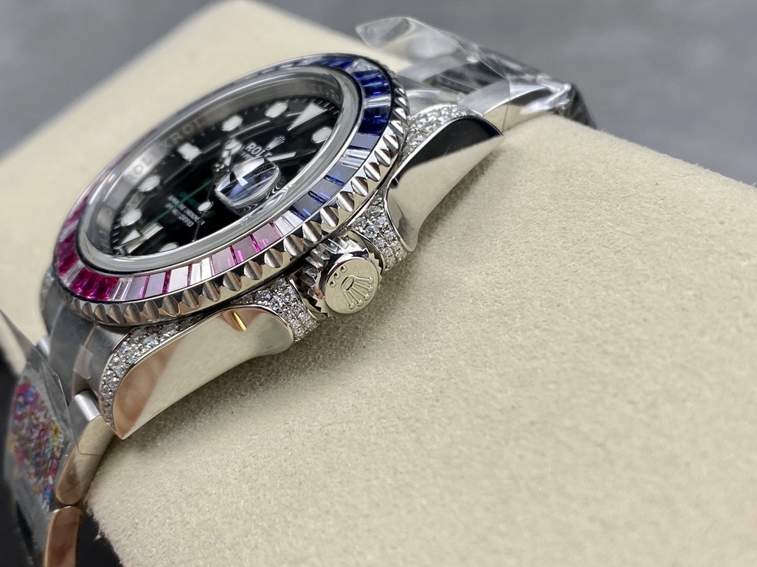 Rolex GMT Master II 126710BLRO Black Dial Diamond Case 40MM Men's Watch