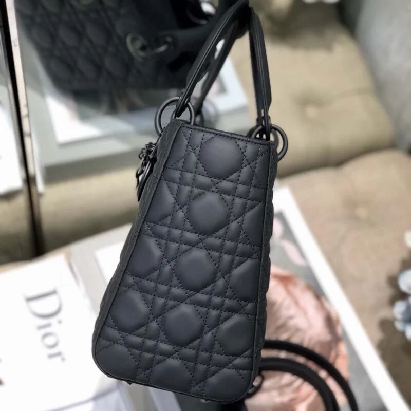 Dior Medium Lady Dr Bag Black/Pink/Grey