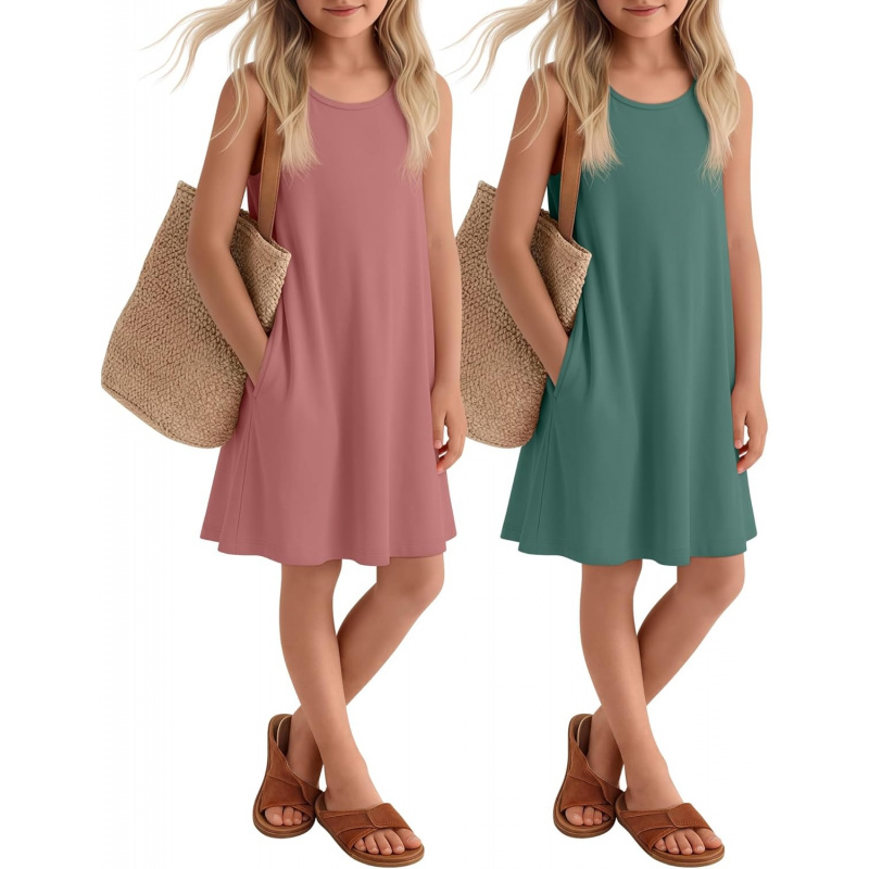 2 Pack Girls' Summer Dresses