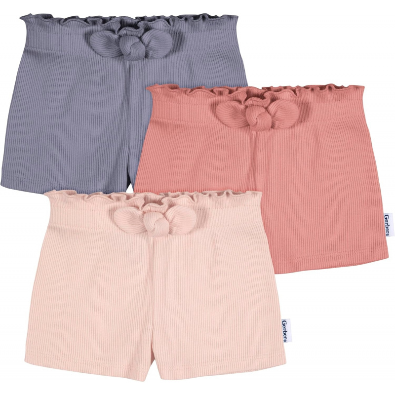 VAELIRAEL Baby Girls' Toddler 3-Pack Pull-on Knit Shorts