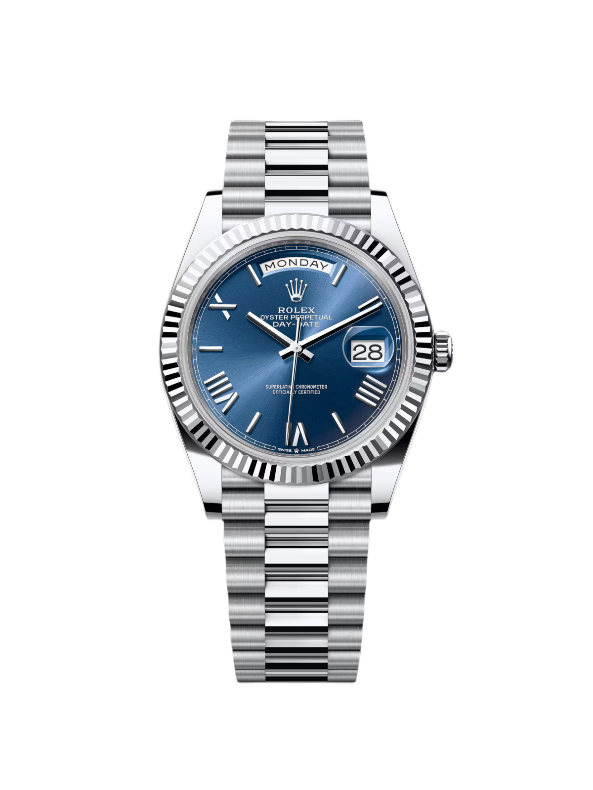 【Super Clone】RLX  Day-Date "President" 40mm Blue Roman Dial  228236-0007