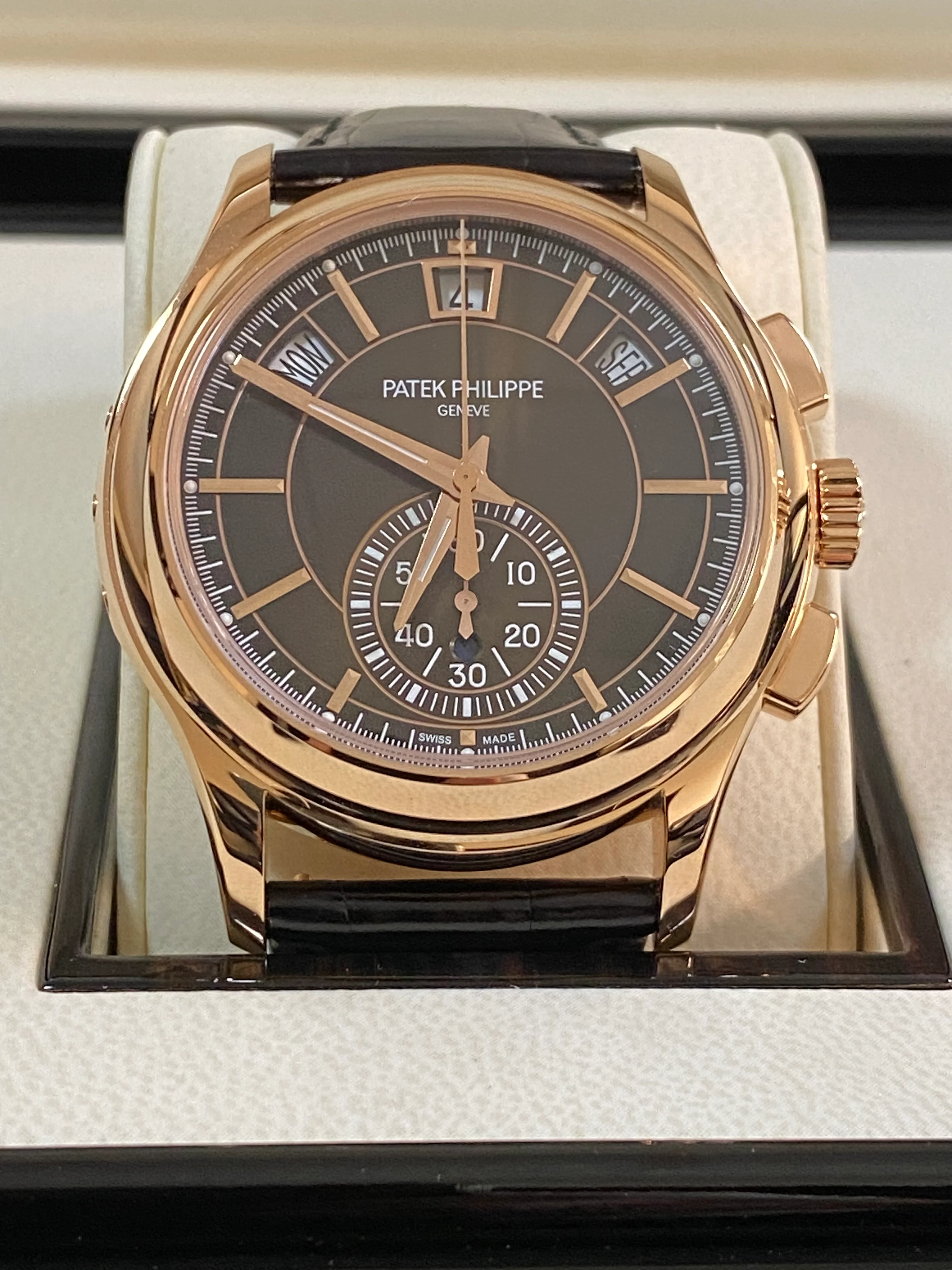 Patek Philippe Complications Flyback Chronograph Annual Calendar - Rose Gold - Brown Sunburst Dial - 5905R-001