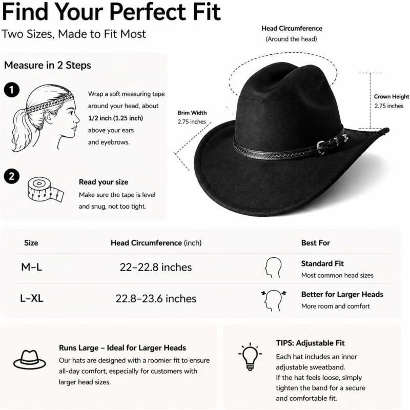 Western Cowboy Hat for Women: Wide Brimmed for Cowgirl