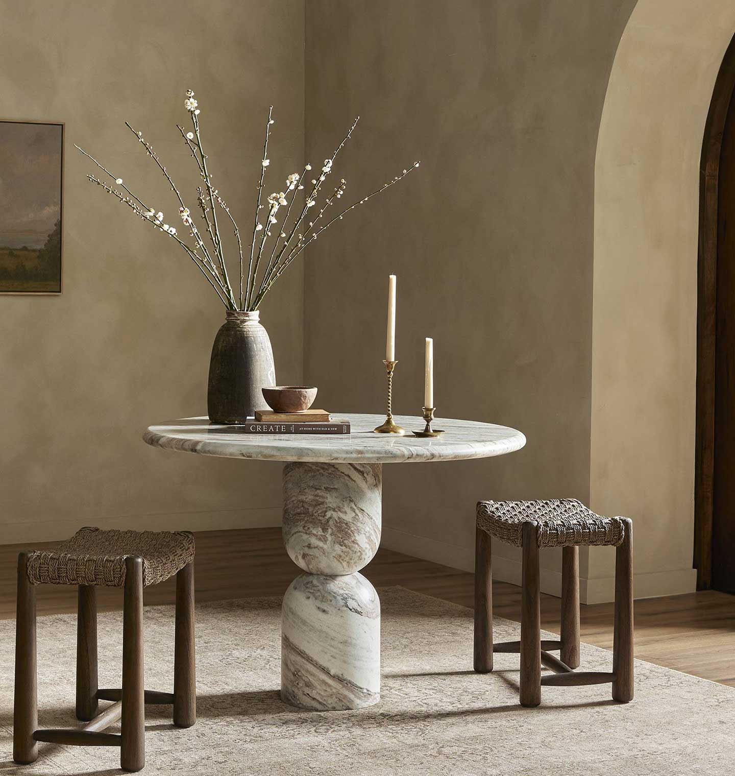 Figueroa Round Marble Dining Table
