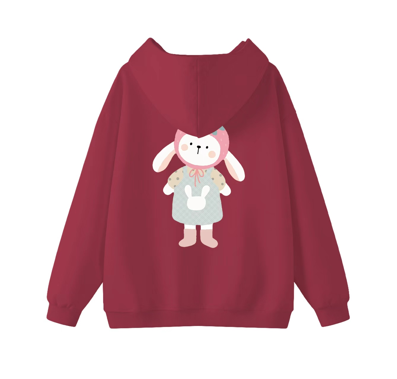This adorable hooded sweatshirt features a rabbit print with a hood and is a casual pullover. Its stand-up collar design also makes it an ideal choice for winter wear.