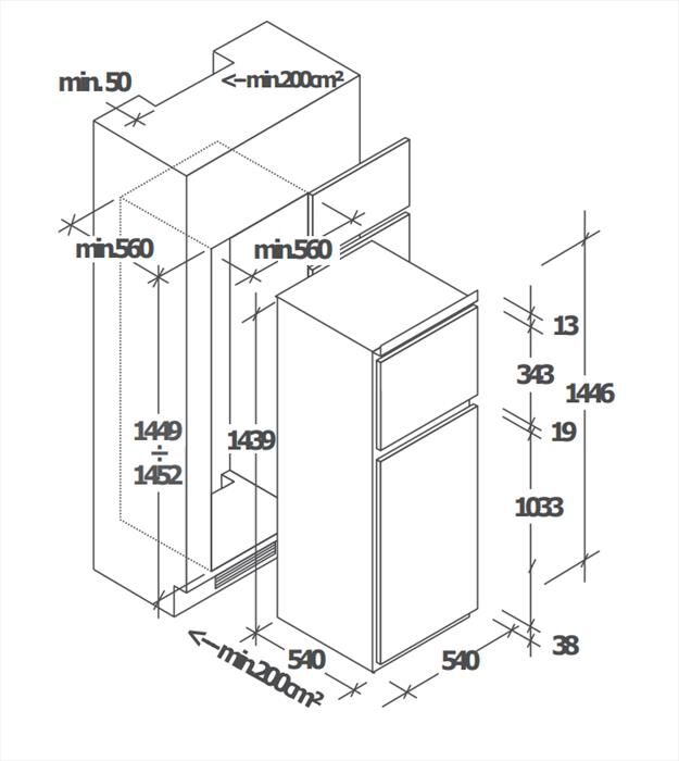 CANDY - Frigorifero 2 porte CELDP2450H Classe E 205 lt-Bianco