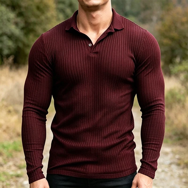 Mivanity Stretchy Slim Fit Knit Polo Shirts