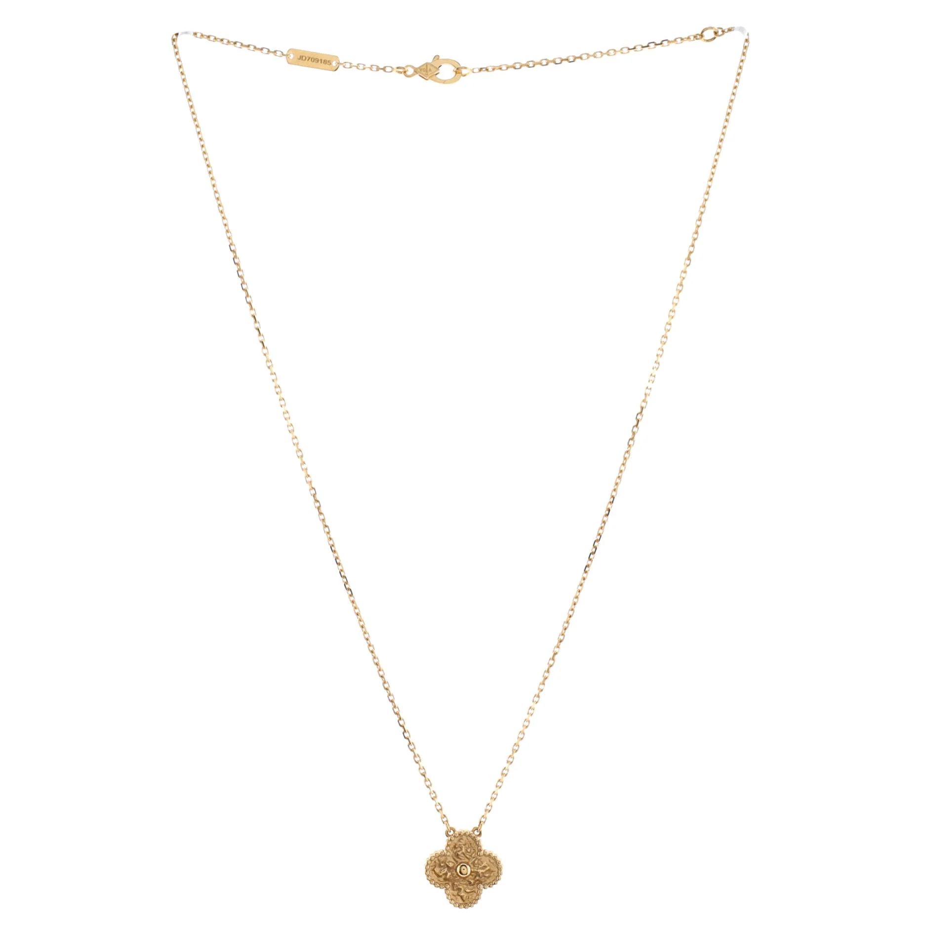 Vintage Alhambra Pendant Necklace 18K Yellow Gold