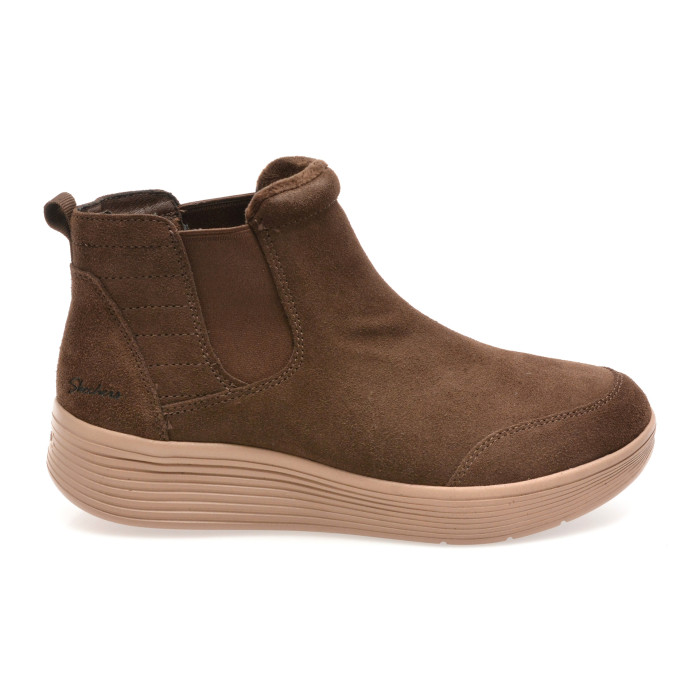 Ghete SKECHERS maro, ARCH FIT LAGUNA, din piele intoarsa