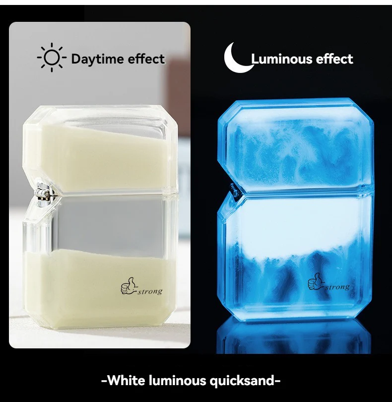 Glow-in-the-dark quicksand lighter
