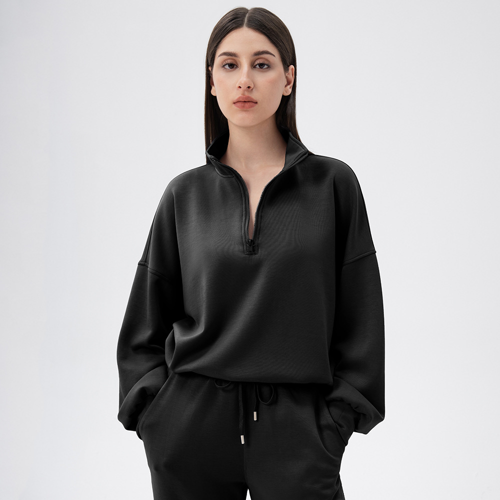 Women's Autumn/Winter Yoga Sweatshirt, Modal Loose Fit, Casual Stand Collar Running Fitness Sports Top