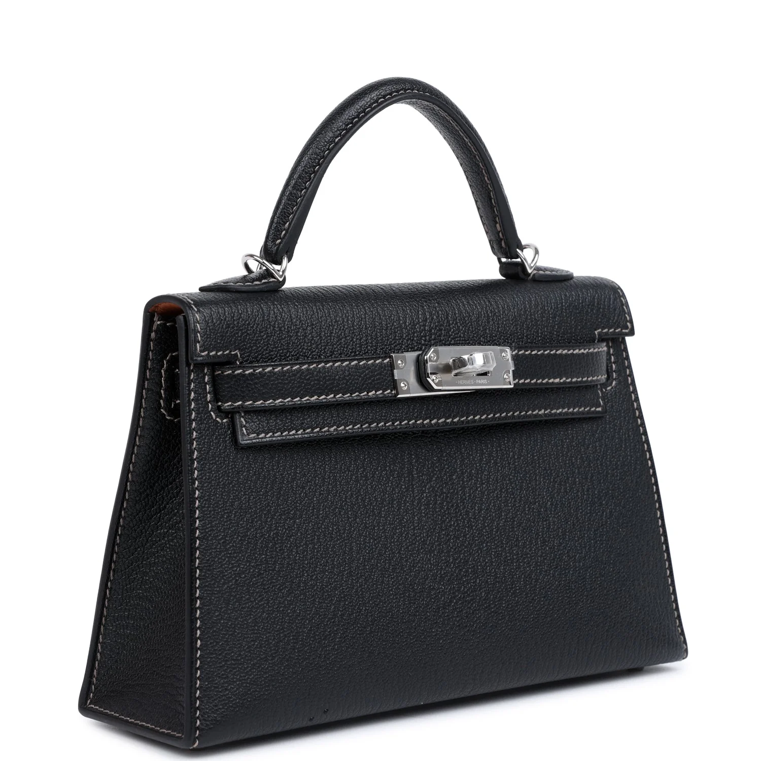 Hermes Special Order (HSS) Kelly Sellier 20 Black Verso Chevre Palladium Hardware