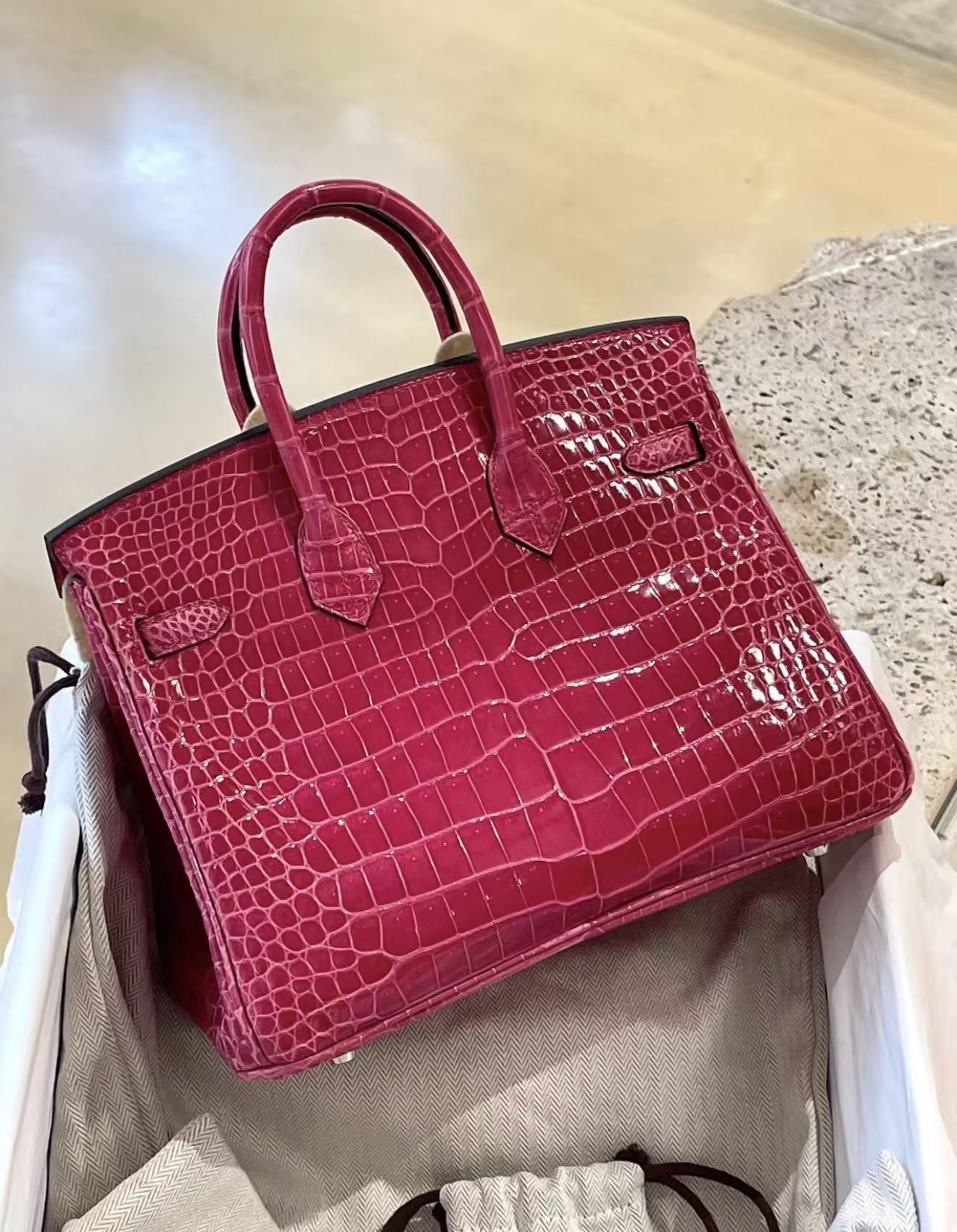 Birkin  25-30 Mexican Red Custom Crocodile Leather - Artisantouchss