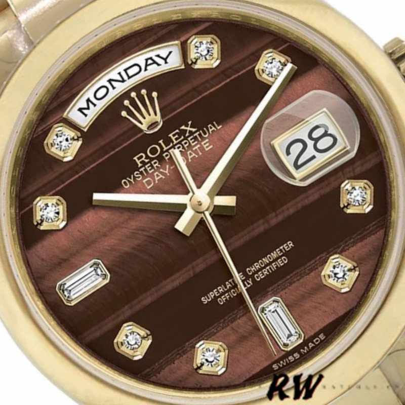 Rolex Day-Date 118208 Yellow Gold Domed 36mm Unisex Replica Watch